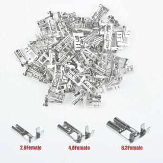 (10 ชิ้น) หางปลาธง หางปลาแบน 90 องศา 2.8 4.8 6.3 มม. ตัวเมีย Terminal Crimp Flag Spade Female Right Angle Connector แบน