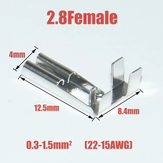(10 ชิ้น) หางปลาธง หางปลาแบน 90 องศา 2.8 4.8 6.3 มม. ตัวเมีย Terminal Crimp Flag Spade Female Right Angle Connector แบน