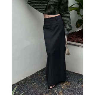 กระโปรงยาวเอวต่ำทรงตรง LOW WAISTED STRAIGHT POCKETS SKIRTS