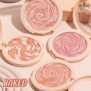 ODBO BAKED SNOWY BLUSH OD1308 บลัชลายแคนดี้ สีสวยละมุน
