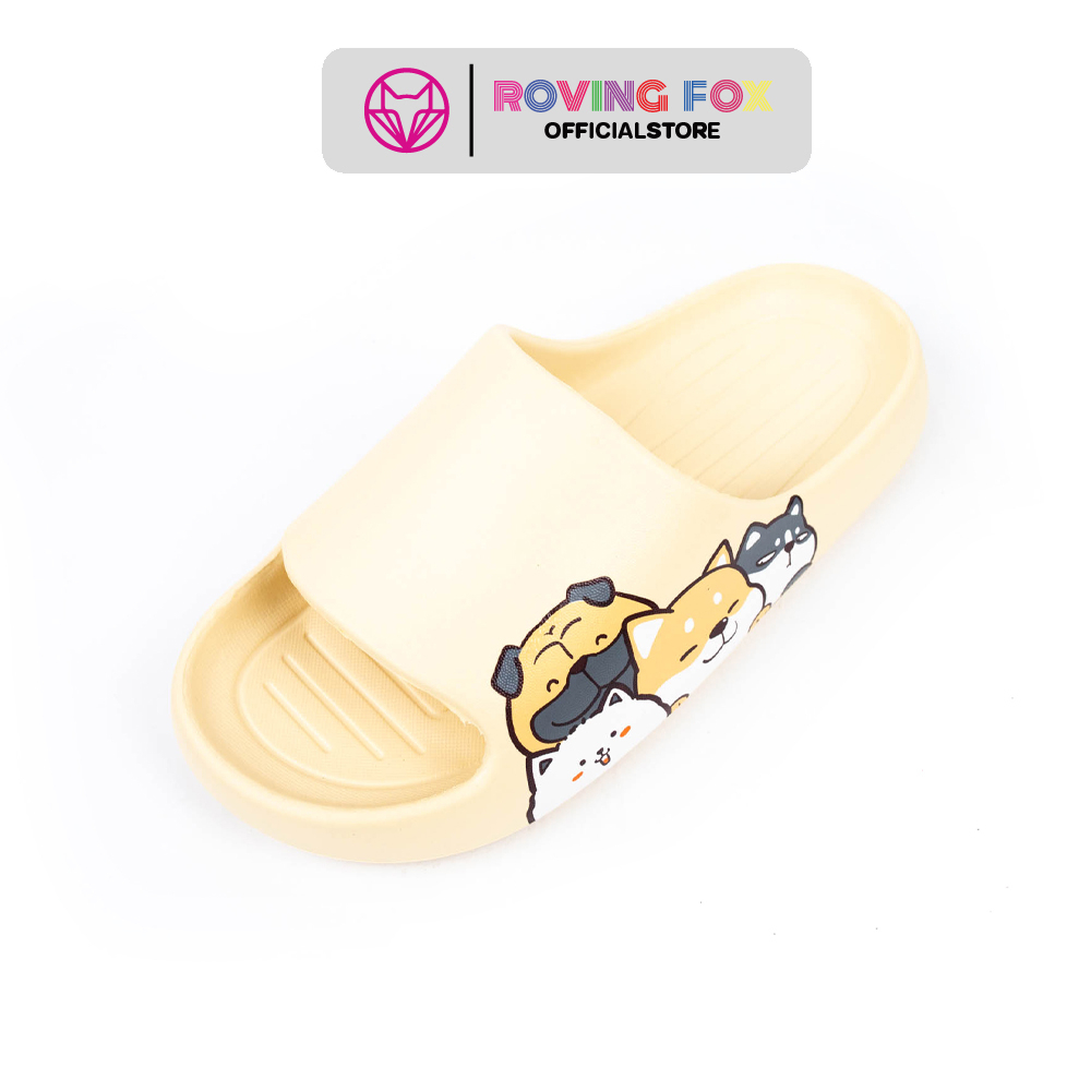 Roving Fox รองเท้าแตะพื้นนุ่มนิ่ม รุ่น RF6536  พื้นนุ่มใส่สบาย สีสันสดใส มี 4 สี ชมพู ดำ ครีม ขาว