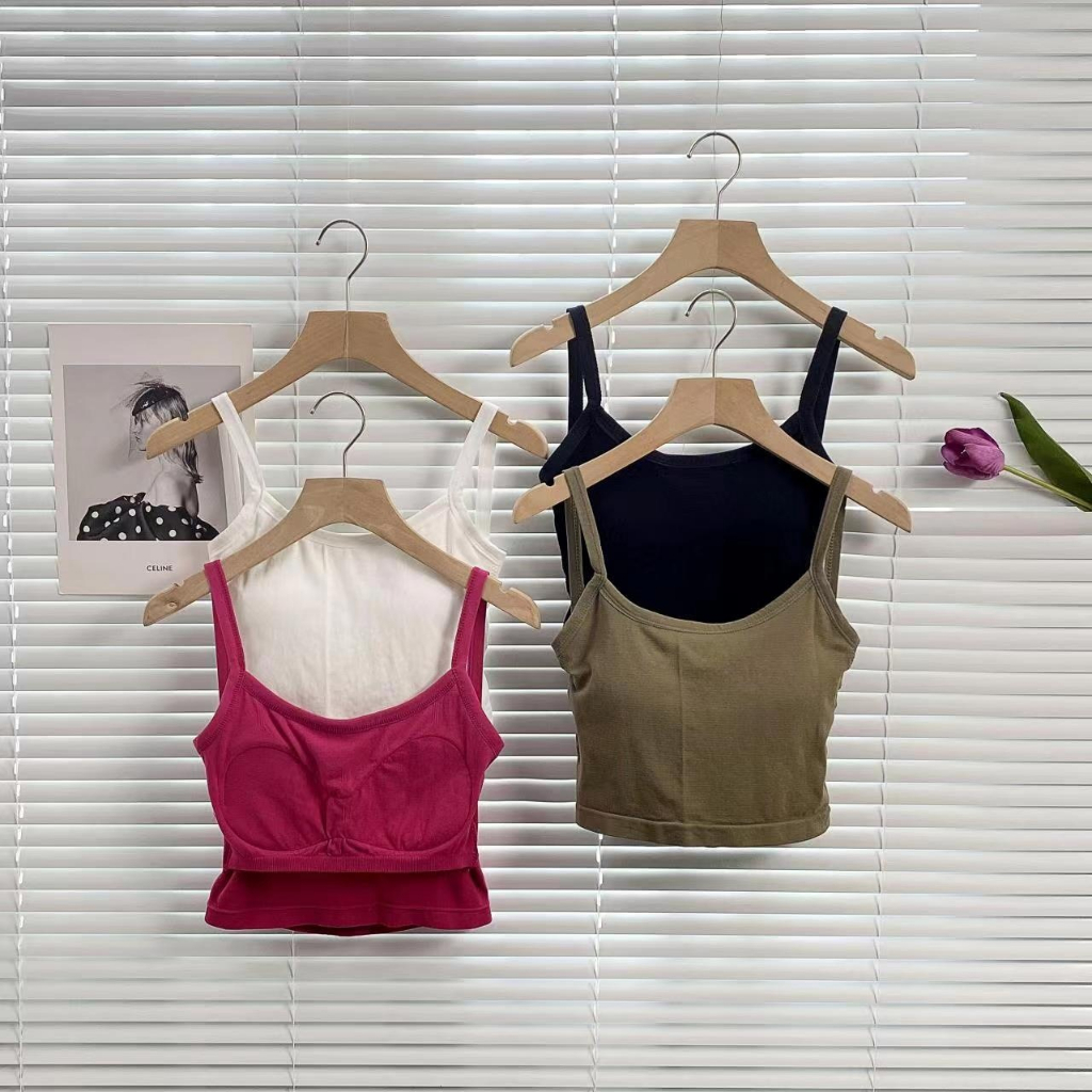 612 เสื้อสายเดี่ยว แฟชั่นผู้หญิง สายเดี่ยวสีพิ้น กล้าม ไขว้หลัง โชว์หลัง น่ารัก เซ็กซี่ ฟรีไซส์ อก32-36นิ้ว