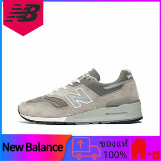 New Balance ของแท้ 100% สวมใส่ทนแรงกระแทกระบายอากาศรองเท้าวิ่งต่ำ unisex สีเทา