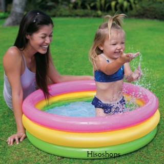 CRYSTAL SWIMMING POOL สระว่ายน้ำเป่าลม สระว่ายน้ำวงกลม ขนาด 60x60 cm. สีสันสดใสสวยงาม น่าเล่นมากๆค่ะ