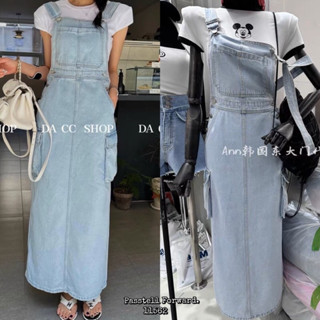 🇰🇷New🇰🇷  Korea cargo denim overalls  เอี๊ยมกระโปรงยีนฟอกสีสวย ทรงเก๋ กระเป๋าข้างเก๋ๆเลยค่า ผ่าหลัง ใส่ทรงสวย