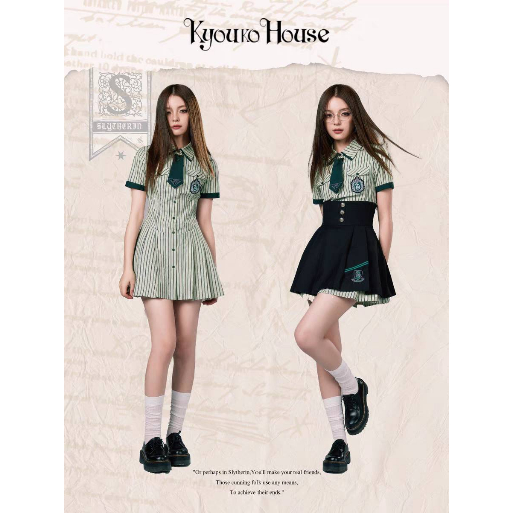 [พร้อมส่ง/pre-order]Kyouko Harry potter ชุดเดรสและกระโปรง สไตล์นักเรียน แฮร์รี่พอตเตอร์