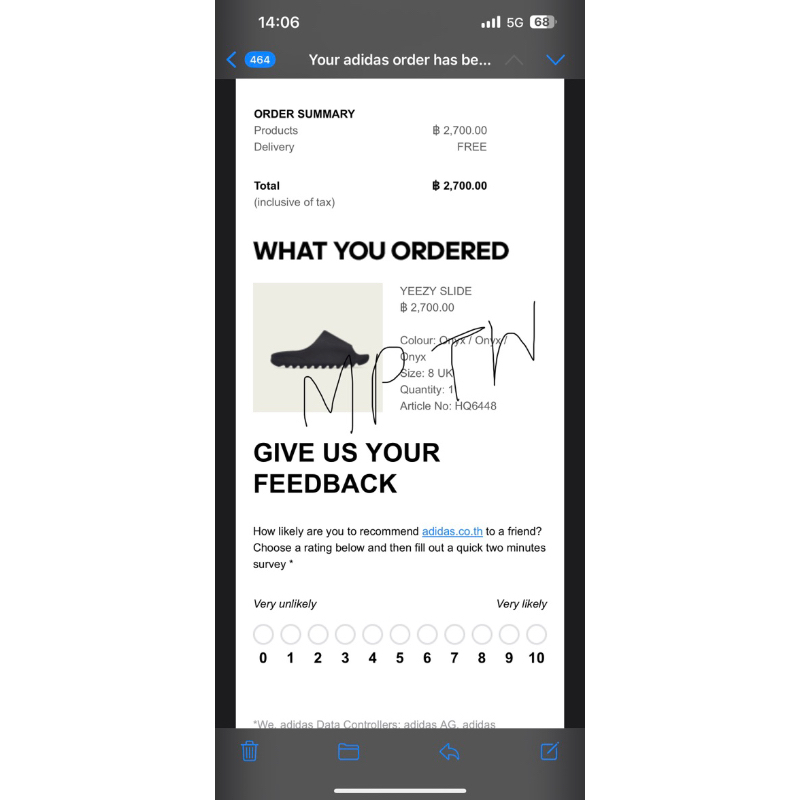 Adidas Yeezy Slide Onyx 8uk (sold out)