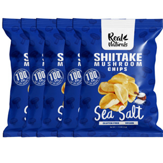 Shitake Mushroom Chip Sea Salt ขนมข้าวเกรียบเห็ดหอม รสเกลือ 5 ห่อ