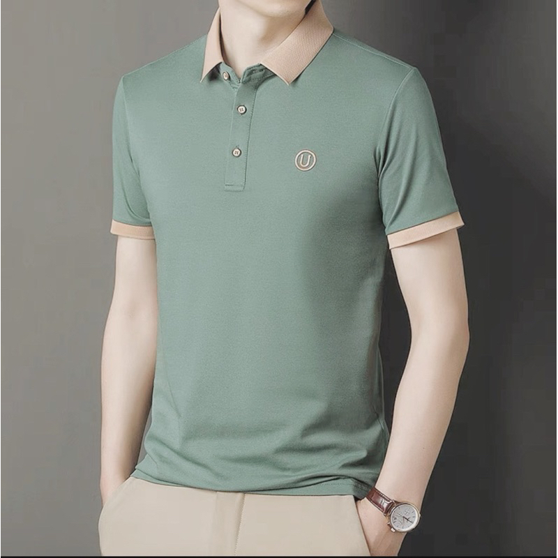 เสื้อโปโล แขนสั้น คอปก โอเวอร์ไซซ์ สีพื้น แฟชั่นสําหรับผู้ชาย ไซซ์ M-3XLเสื้อผู้ชาย เสื้อคอปกผู้ชาย