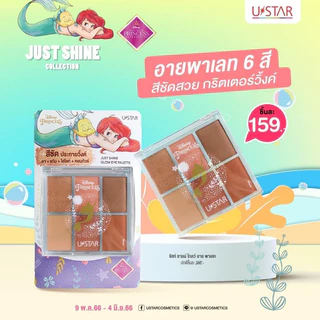 ❎แพ็คเกตSale ไม่มีกล่อง❎USTAR JUST SHINE GLOW EYE PALETTE ทาตาแอเรียล
