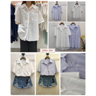 🎈Plussize เสื้อคนอ้วน🎈 อก(Bust) : Freesize 50” ยาว(Length) : หน้า 29" หลัง 32” สะโพก(Hip) : 50"
