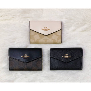 COACH FLAP CARD CASE IN SIGNATURE CANVAS กระเป๋าใส่บัตร