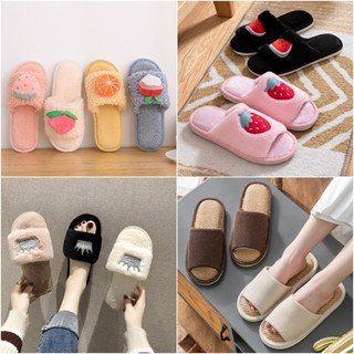 ⛔บวกเพิ่ม1ไซส์⛔ส่งจากกรุงเทพ​ รองเท้าใส่ในบ้าน Slipper รองเท้าขนนุ่ม นุ่มมาก​ ใส่สบายเท้า