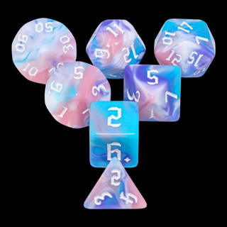 Enchanted Dreams Dice Set of 7 | ลูกเต๋า Dice For DnD D&amp;D MTG RPG TRPG เกมกระดาน บอร์ดเกม Game ไพ่ทาโรต์ Magic เมจิก