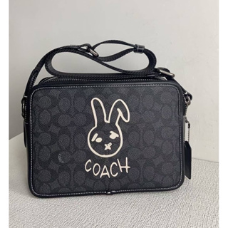 Coach CF929 Lunar New Year Charter Crossbody 24 In Signature Canvas With Rabbit