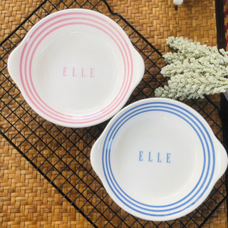 จานเซรามิคมีหูจับ ELLE PARIS NIKKO TABLEWARE JAPAN มือสอง