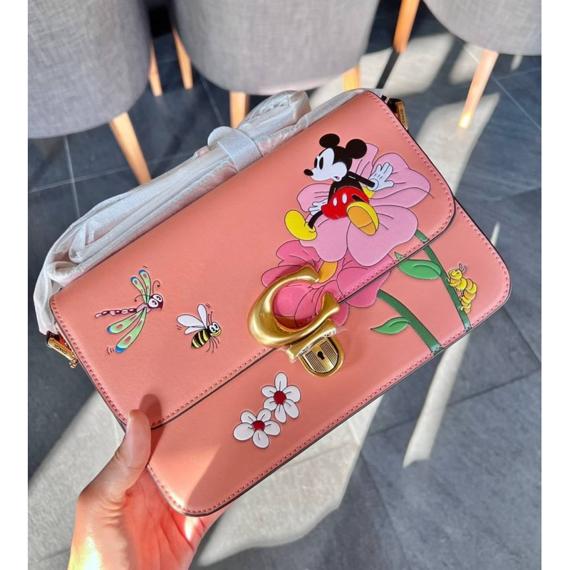 COACH CH413 DISNEY X STUDIO SHOULDER BAG WITH MICKEY MOUSE AND FLOWER