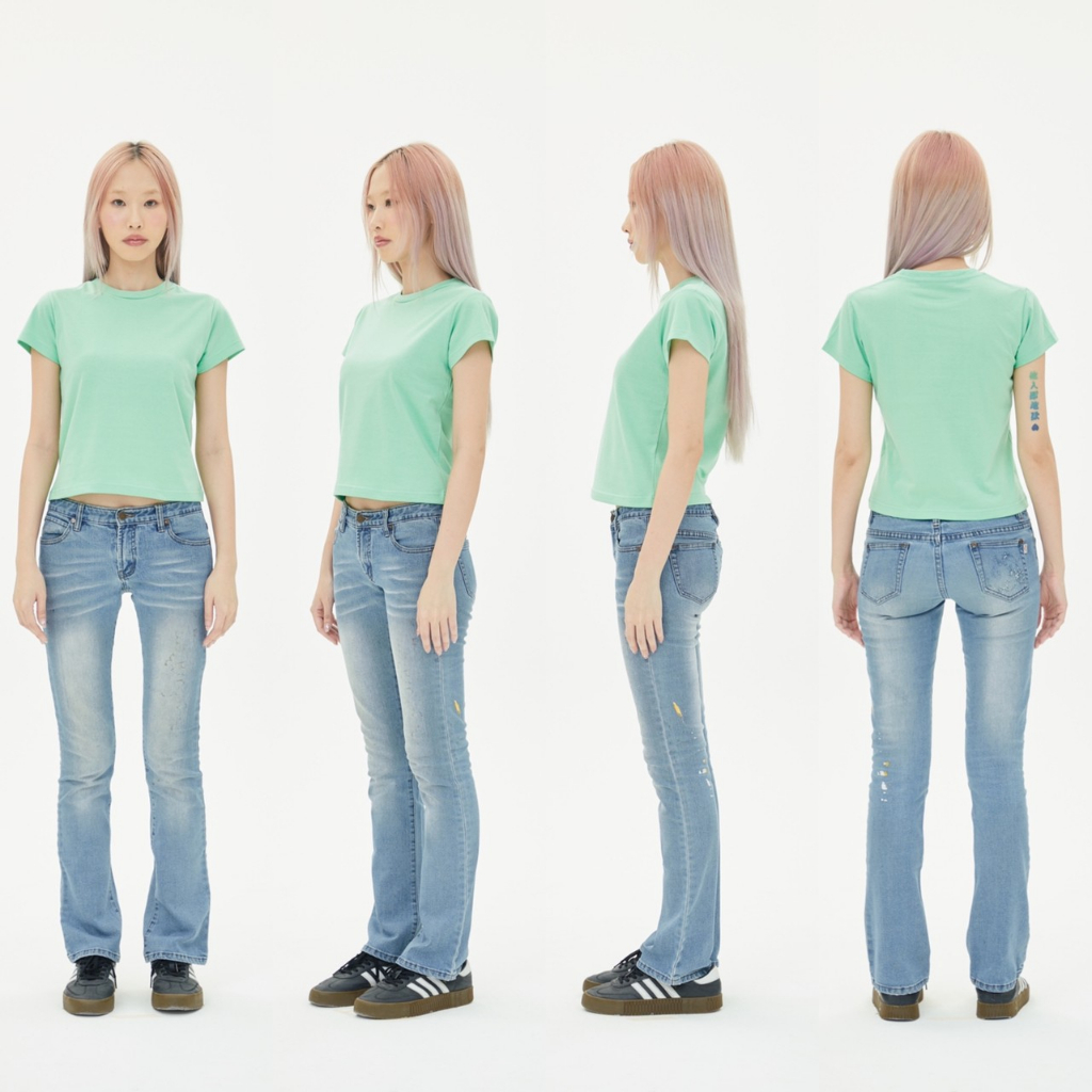 BT18 Light green : Baby Tee cotton100%