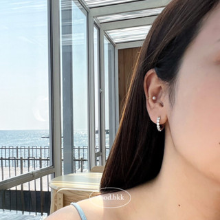 💖 ขายดี ✨ Re-Stock ต่างหูเพชรเม็ดใหญ่  ต่างหูออกงาน สีเงิน ต่างหูสไตล์เกาหลี / nood.bkk