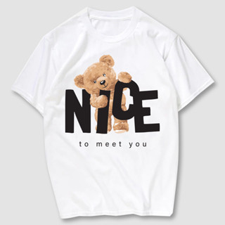 เสื้อยืดสกรีน NICE  ผ้าCotton100% มีครบไซส์