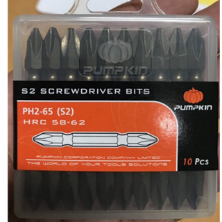 ดอกไขควงลม 10ดอก PH2-65mm PUMPKIN(ผลิตไต้หวัน)