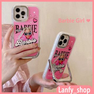 💖New 💖iPhone 14 13 12 11 Pro Max เคส for เคสไอโฟน11 หวานเท่ บางเบาพกพาง่าย Barbie Girl พร้อมขาตั้ง  กันกระแทก Case