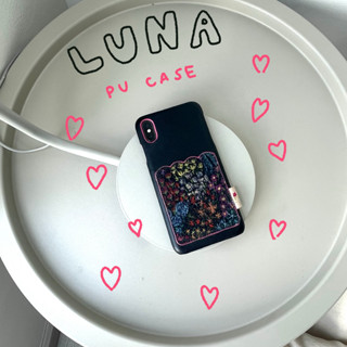 amuse stuff-Luna black pu case เคสผ้าแคนวาวพิมพ์ลาย+หนังพียู