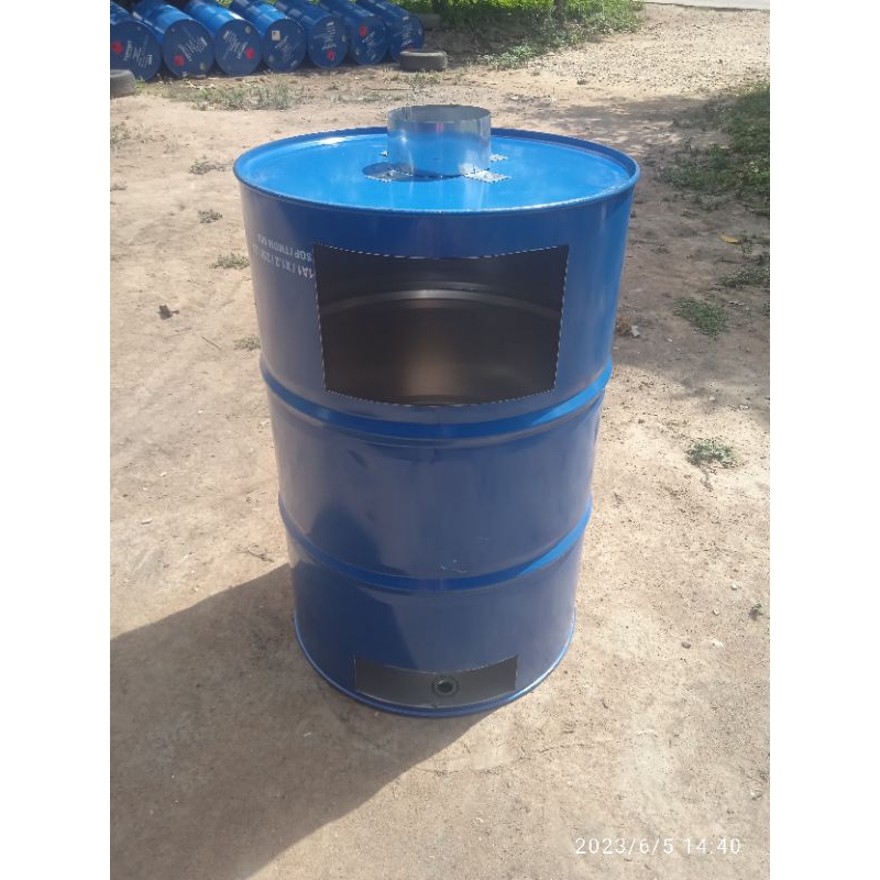 เตาเผาขยะไร้ควันขนาด200ลิตร เสริมท่อ6นิ้ว ใหญ่กระจายอากาศได้ดีเยี่ยม ควันน้อยกว่าการเผาทั้วไป