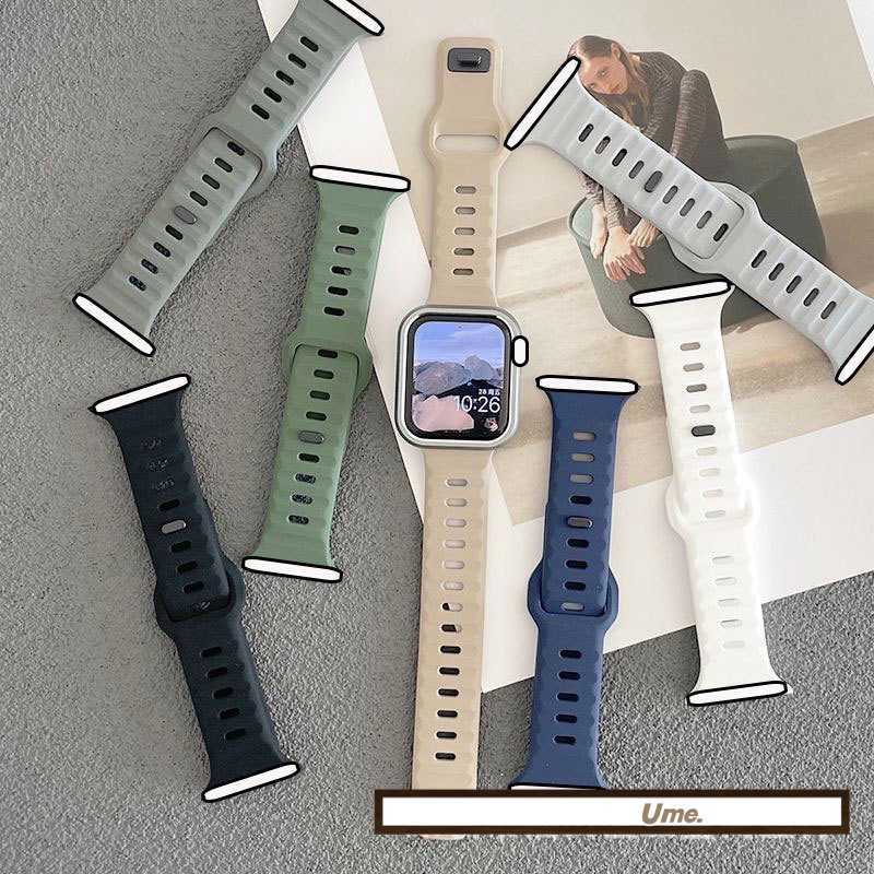 สาย smart watch สายนาฬิกา watch 11 10 9 8  7  Se 6  5 4 3 สายนาฬิกา smart watch สายยางปรับง่าย สาย 41/44/42/45/46/49mm