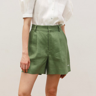 SUUBE Official Hazel shorts - Green pine Linen 100%