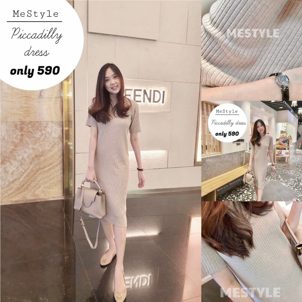 piccadilly knit dress เดรสไหมพรม ทรงตรง พรางหุ่น เนื้อหนานุ่มกำลังดี สัมผัสสบายสุดๆ ผ้าไหมพรมทอสวยแน่น ทรงสวยมากกกกก