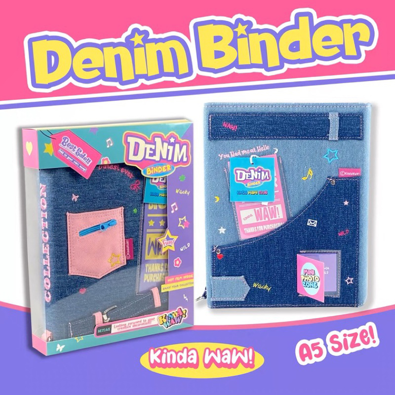 [พร้อมส่ง 💕] Kinda WaW Collect Book Denim Binder Vol. 1 / 2 สมุดผ้ายีนส์ y2k สมุดการ์ด a5 ใส่การ์ด *