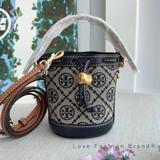 👑ผ่อน0%~แท้100%👑 กระเป๋าสะพาย Tory burch Micro T Monogram Bucket Bag 146866