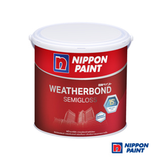 Nippon Paint Weatherbond Semigloss นิปปอนเพนต์ เวเธอร์บอนด์ สีน้ำทาอาคาร สำหรับภายนอก ขนาด 1 แกลลอน(3.785L.) กึ่งเงา