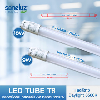 Saneluz หลอดไฟนีออน LED Tube T89W T818W รุ่นสว่างพิเศษ มีเฉพาะหลอด สินค้าแสงสีขาว ใช้ไฟบ้าน AC220V led