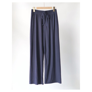 YNO Textured pull on trousers กางเกงขายาวผ้ายืด เอวยางยืด 27158