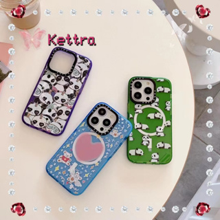 💜Kettra💜การ์ตูน ความคิดสร้างสรรค์ หมีแพนด้า 11 14 pro max รูปหัวใจ สาวน่ารักหัวใจ case for iPhone 12 13