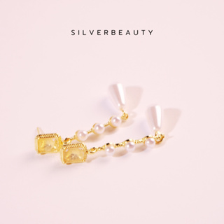 โค้ด SILV45 ลด45.- Silver beautyต่างหูมุกสามเม็ดหยดน้ำแฟชั่นE05603