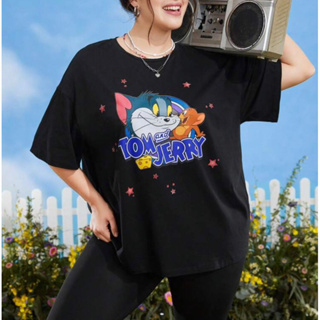 🐱🧀 TOM &amp; JERRY ลิขสิทธิ์แท้💯 เสื้อยืดพลัสไซส์ เสื้อพลัสไซส์ plus size ทอมแอนด์เจอร์รี่ TOM and JERRY เสื้อbig size