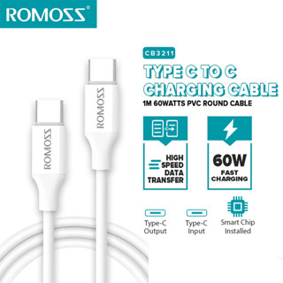 Romoss CB3211 1m Type C to Type C Charging Cable PVC 60W PD Fast Charger Data Cable