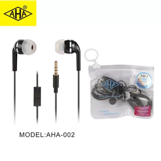 หูฟัง AHA 3.5mm เสียงชัดดี เบสดี กระเป๋าเก็บของกันน้ำ Built-in Microp รองรับรุ่น vivo oppo samsung huawei(จัดส่งที่รวด)