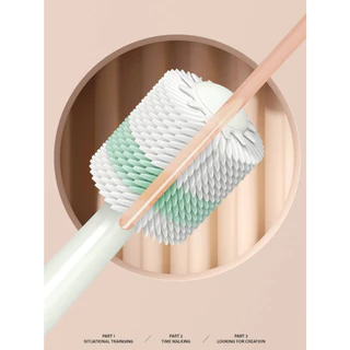 แปรงสีฟันเด็ก หัวทรงกลม 360 องศา ขนแปรงนุ่มพิเศษ มาพร้อมแผ่นป้องกัน เหมาะสำหรับเด็ก 0-6 ขวบ