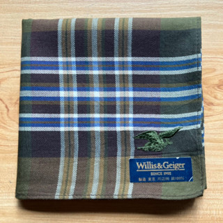 ผ้าเช็ดหน้าวินเทจผู้ชาย Willis&amp;Geiger แบรนด์เนมแท้ 💯%