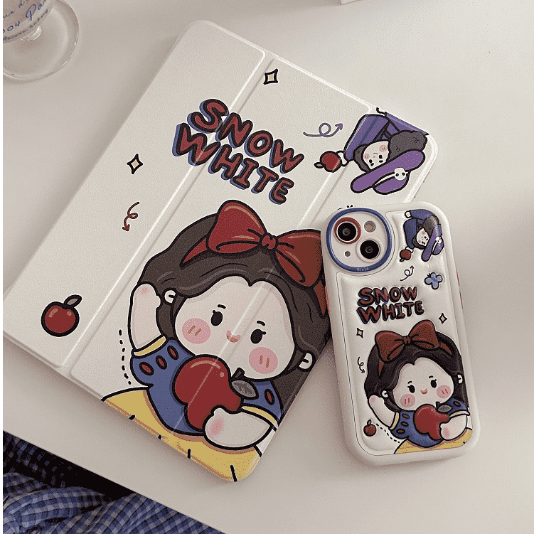 พร้อมส่ง เคสiPadหมุน 360° แผ่นหลังอะครีลิ สโนวไวท์Pro11 mini7 Air6 Gen10 Air5 Gen9 gen10 เคสipad