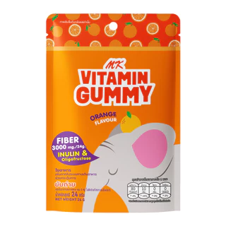 วิตามินกัมมี่ MK Vitamin Gummy รสส้ม 1 ซอง ขนม เยลลี่ อร่อย มีไฟเบอร์ ช่วยระบบขับถ่าย