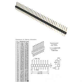 (10ชิ้น)40 Pin 2.54 mm Pin Header Single Row Pin Male Header