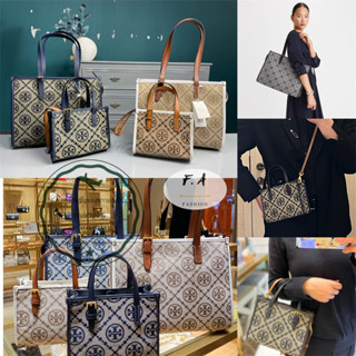 F.A ว่าแท้100% กระเป๋าผู้หญิง tory burch แท้ T MONOGRAM กระเป๋าถือผู้หญิงใบเล็ก mini  tote bag 147682 147584 145535