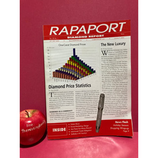 RAPAPORT : DIAMOND REPORT Vol. 29 No.1 นิตยสารราคาเพชร นิตยสารมือสอง นิตยสารเกี่ยวกับเพชร