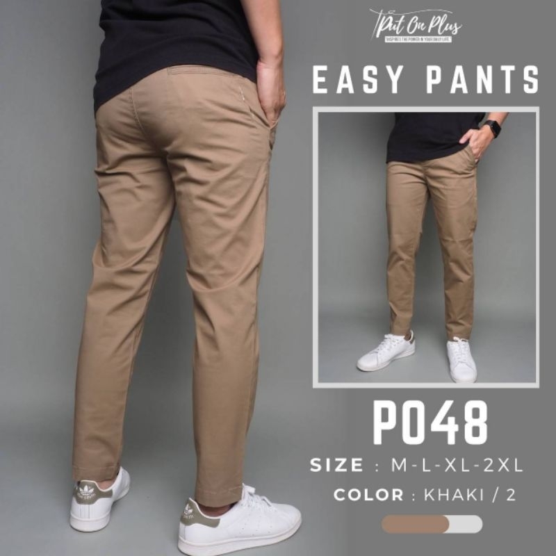 LikeShopME- กางเกงผ้าเนื้อชิโน่ รุ่นp048 ทรงกระบอกเล็ก 9ส่วน  ผ้ายืด Cotton Spandex ผ้านุ่มx2ที่สำคัญไม่ต้องรีดคะ - รูปที่ 6