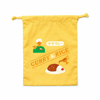 HIGHTIDE Retro-pop drawstring bag Size M – J (Curry) / ถุงผ้าหูรูด ไซส์ M ลายแกงกะหรี่ แบรนด์ HIGHTIDE (HGB280-J)